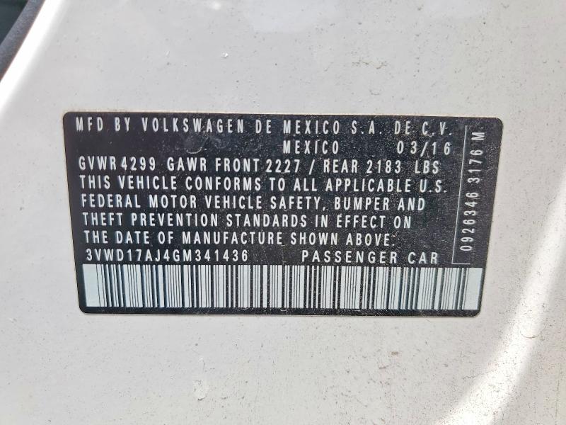 Aukcja sprzedaży 2016 Volkswagen Jetta, vin: 3VWD17AJ4GM341436, numer aukcji: 60674566