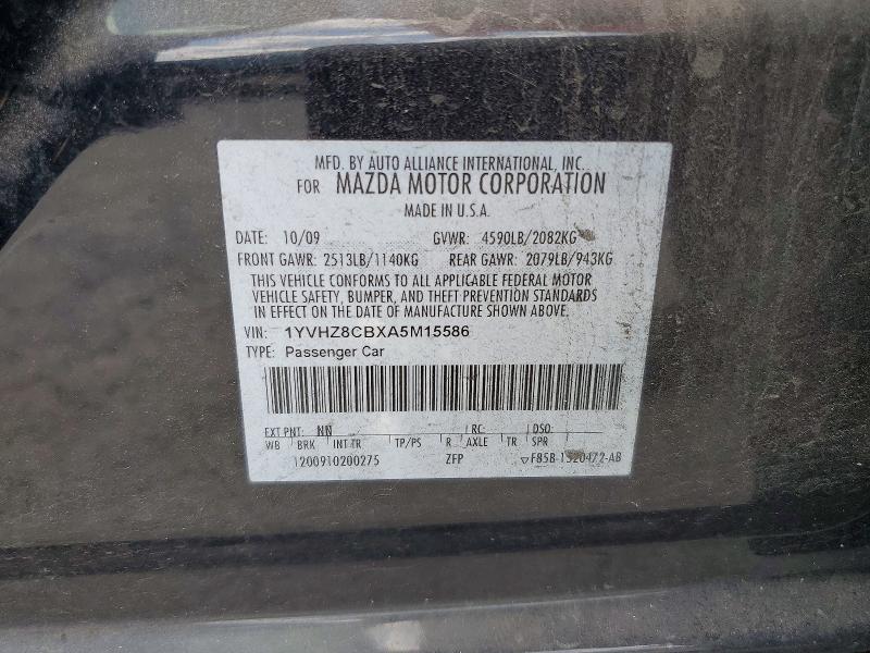 Aukcja sprzedaży 2010 Mazda 6, vin: 1YVHZ8CBXA5M15586, numer aukcji: 60181876
