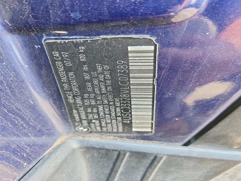62354146 :رقم المزاد ، 4USCJ3328VLC07389 vin ، 1997 Bmw Z3 مزاد بيع