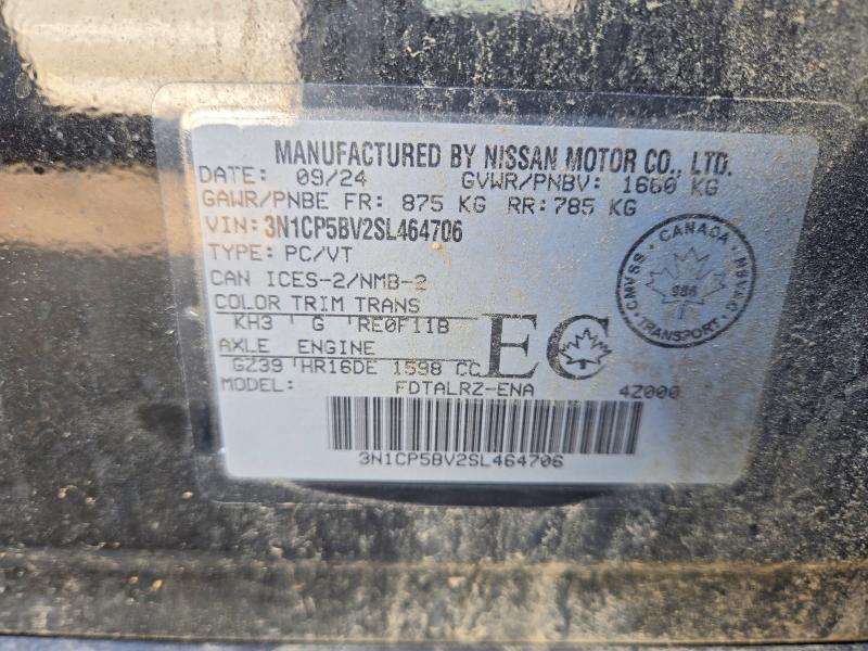 Продаж на аукціоні авто 2025 Nissan Kicks Play, vin: 3N1CP5BV2SL464706, номер лоту: 77247975
