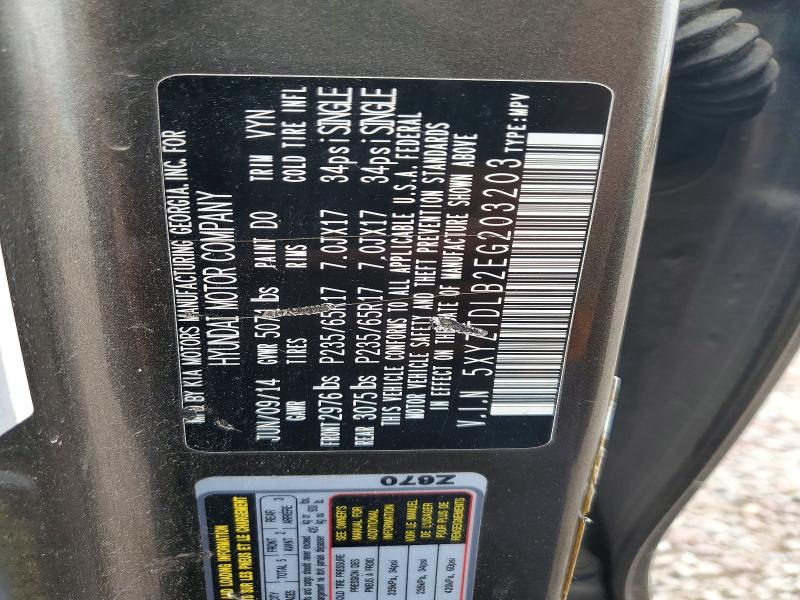 2014 Hyundai Santa Fe Sport მანქანა იყიდება აუქციონზე, vin: 5XYZTDLB2EG203203, აუქციონის ნომერი: 62277716