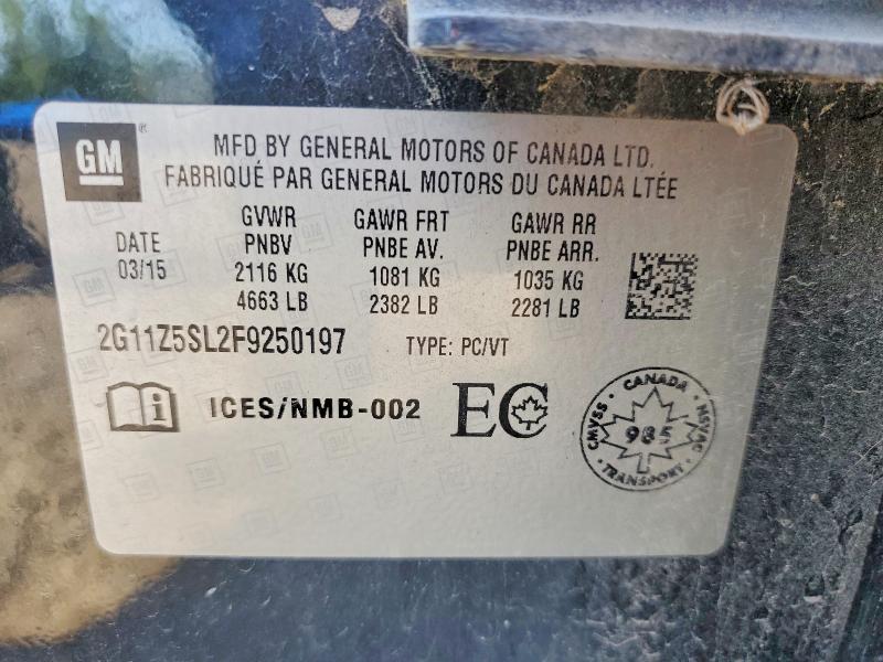 60105966 :رقم المزاد ، 2G11Z5SL2F9250197 vin ، 2015 Chevrolet Impala مزاد بيع