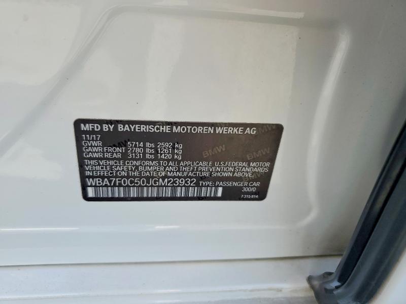 Продаж на аукціоні авто 2018 Bmw 750, vin: WBA7F0C50JGM23932, номер лоту: 60137806