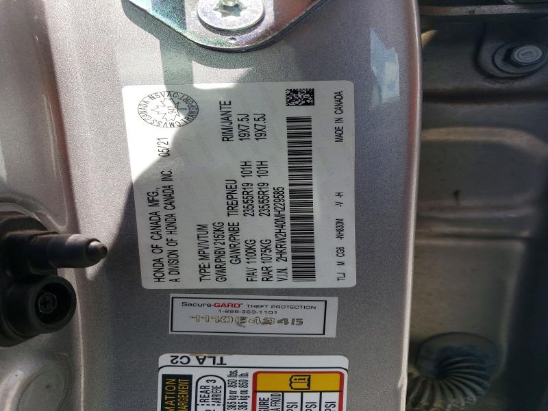 2021 Honda Cr-v მანქანა იყიდება აუქციონზე, vin: 2HKRW2H40MH229585, აუქციონის ნომერი: 60126566