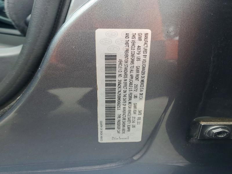 Aukcja sprzedaży 2011 Volkswagen Jetta, vin: 3VW2K7AJ5BM066253, numer aukcji: 62561486