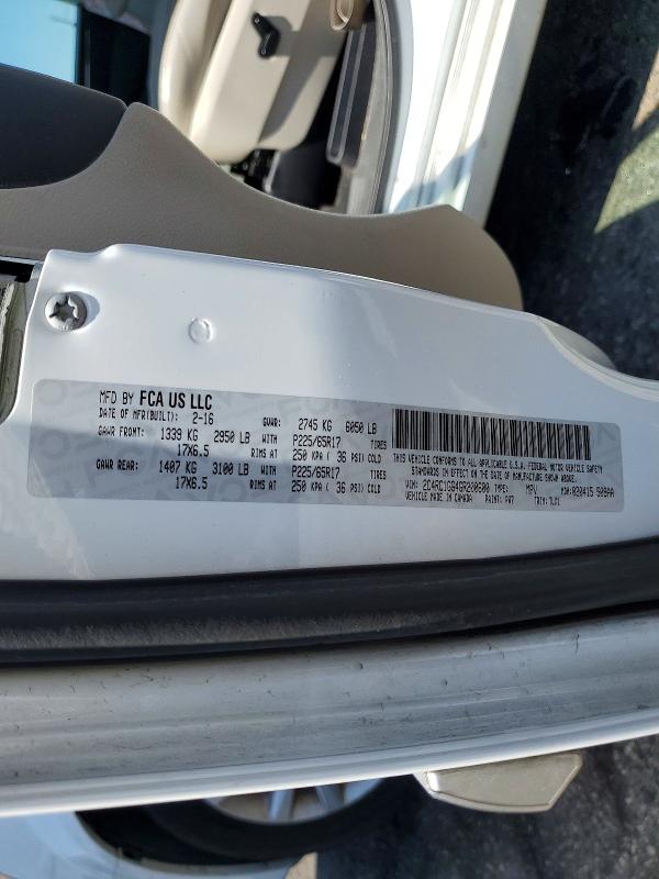 62954966 :رقم المزاد ، 2C4RC1GG4GR200600 vin ، 2016 Chrysler Town & Country مزاد بيع