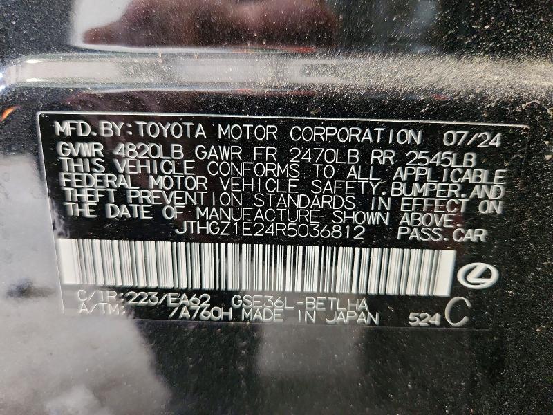 Aukcja sprzedaży 2024 Lexus Is 350, vin: JTHGZ1E24R5036812, numer aukcji: 61923796