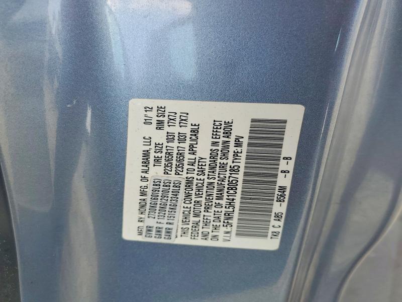 Aukcja sprzedaży 2012 Honda Odyssey, vin: 5FNRL5H41CB057185, numer aukcji: 62855536