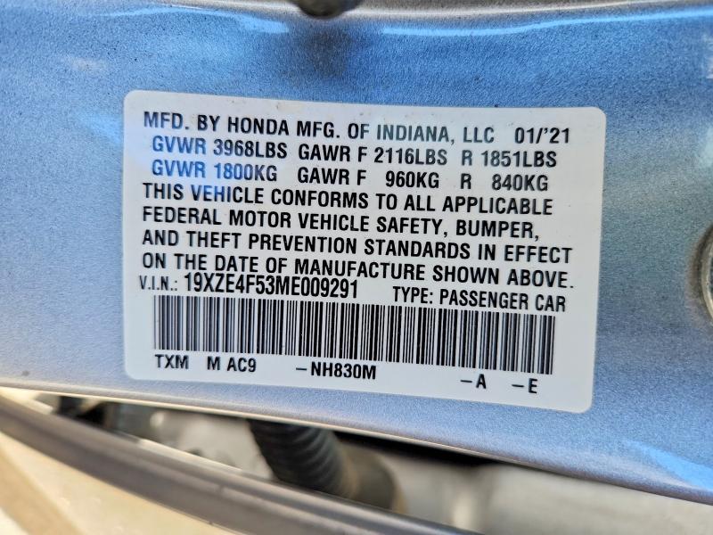 61617196 :رقم المزاد ، 19XZE4F53ME009291 vin ، 2021 Honda Insight مزاد بيع