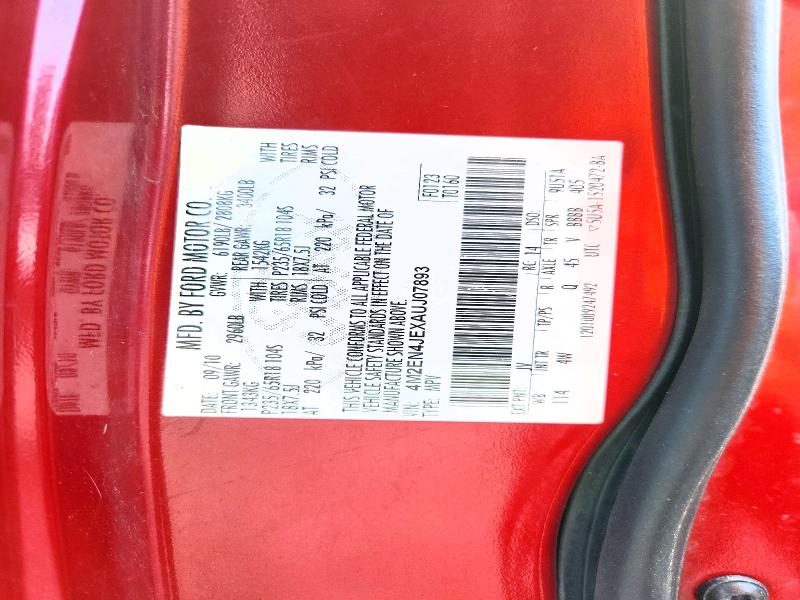 2010 Mercury Mountaineer მანქანა იყიდება აუქციონზე, vin: 4M2EN4JEXAUJ07893, აუქციონის ნომერი: 59965346