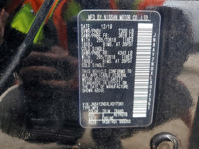 Aukcja sprzedaży 2020 Nissan Armada, vin: JN8AY2NDXLX017361, numer aukcji: 59309626