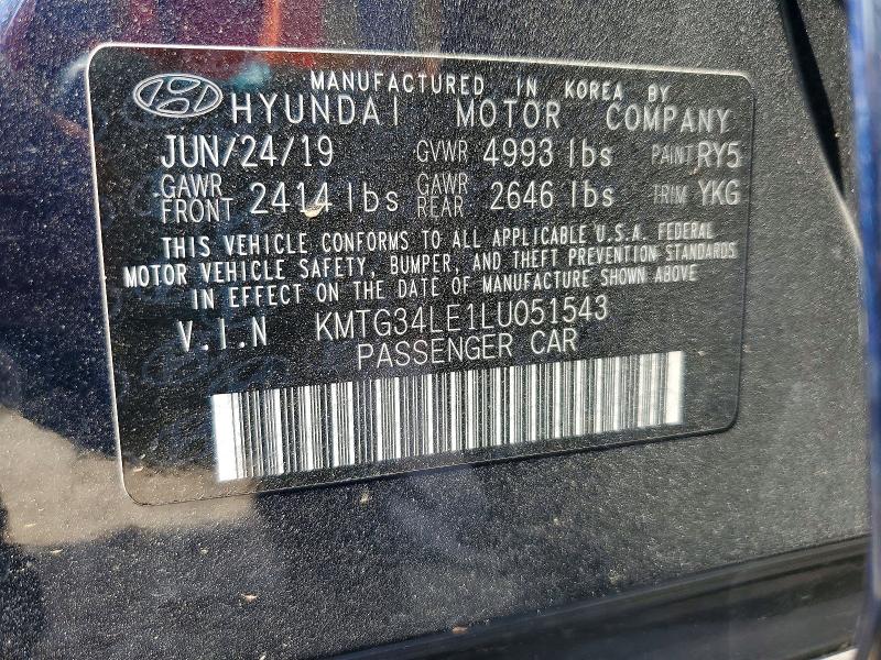 2020 Genesis G70 მანქანა იყიდება აუქციონზე, vin: KMTG34LE1LU051543, აუქციონის ნომერი: 60164186