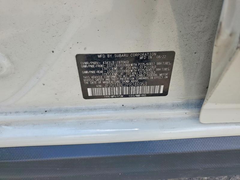 2023 Subaru Crosstrek მანქანა იყიდება აუქციონზე, vin: JF2GTABC2P8246953, აუქციონის ნომერი: 62327326