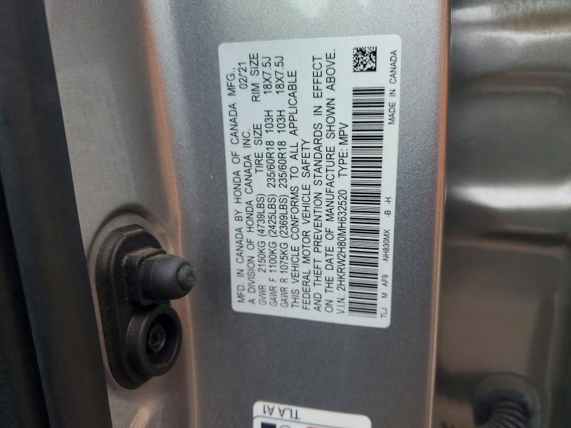 Aukcja sprzedaży 2021 Honda Cr-v, vin: 2HKRW2H80MH632520, numer aukcji: 62870036