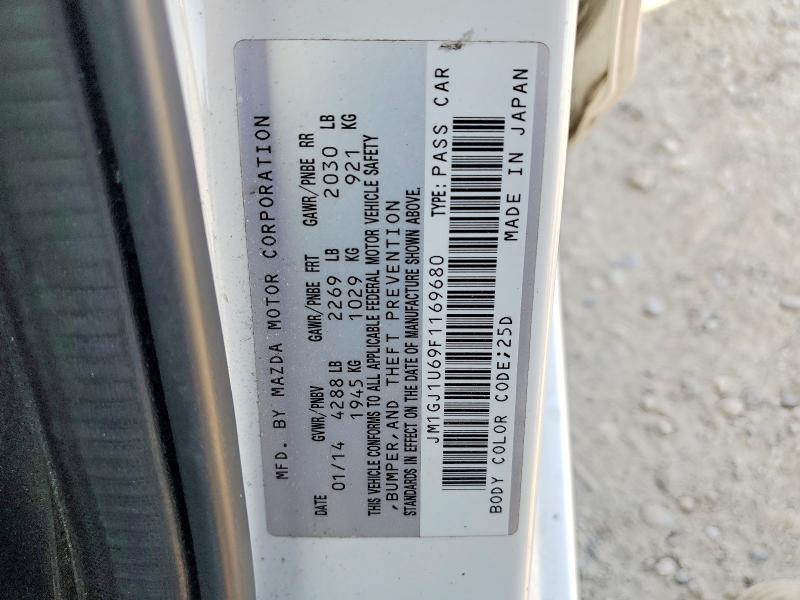 2015 Mazda 6 მანქანა იყიდება აუქციონზე, vin: JM1GJ1U69F1169680, აუქციონის ნომერი: 60700466