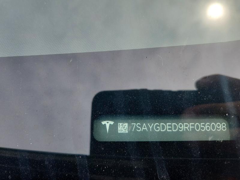 2024 Tesla Model Y მანქანა იყიდება აუქციონზე, vin: 7SAYGDED9RF056098, აუქციონის ნომერი: 62392216