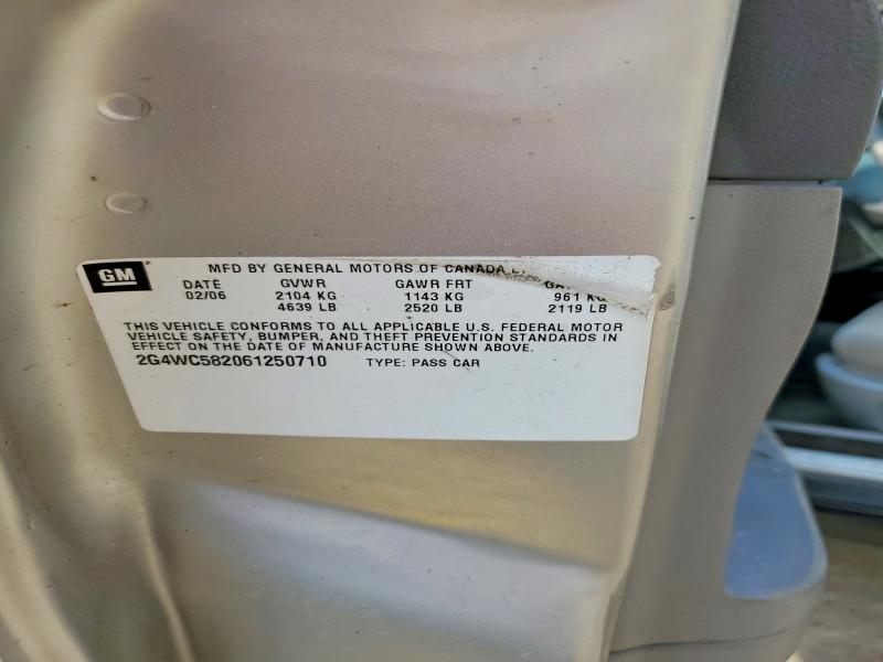 Aukcja sprzedaży 2006 Buick Lacrosse, vin: 2G4WC582061250710, numer aukcji: 59584796
