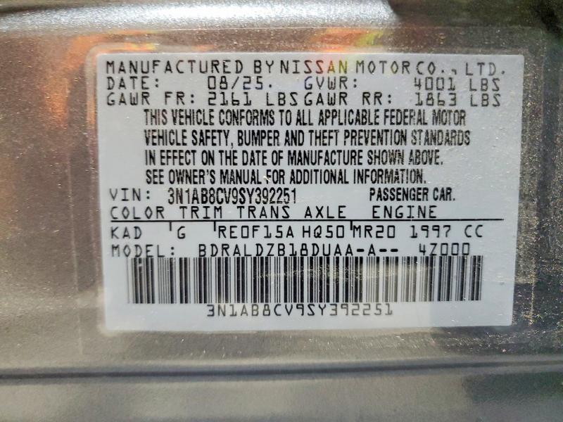 Aukcja sprzedaży 2025 Nissan Sentra, vin: 3N1AB8CV9SY392251, numer aukcji: 62821316