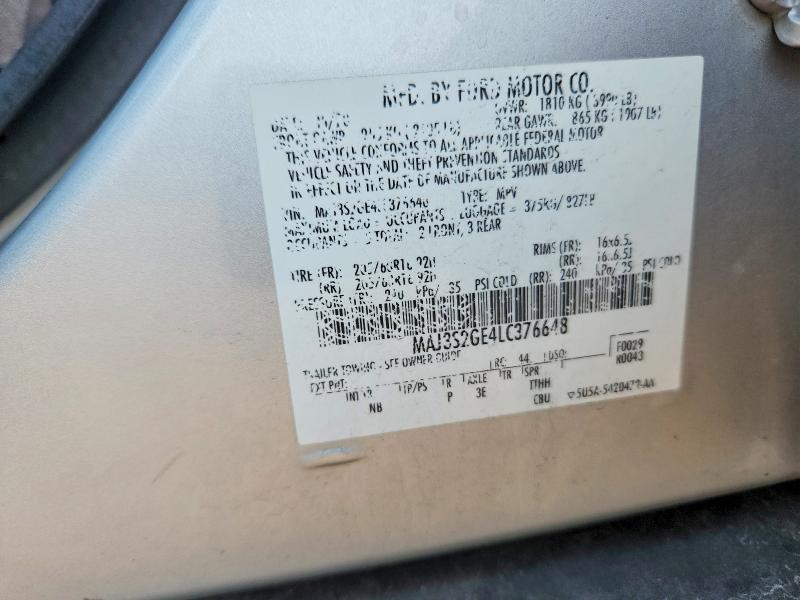 Aukcja sprzedaży 2020 Ford Ecosport, vin: MAJ3S2GE4LC376648, numer aukcji: 60840766