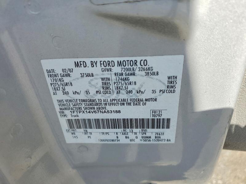 Aukcja sprzedaży 2007 Ford F150, vin: 1FTPX14V67NA53188, numer aukcji: 59654356