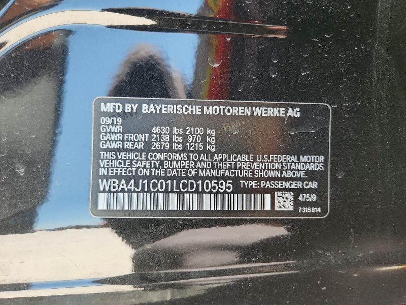 Aukcja sprzedaży 2020 Bmw 430i, vin: WBA4J1C01LCD10595, numer aukcji: 60491606