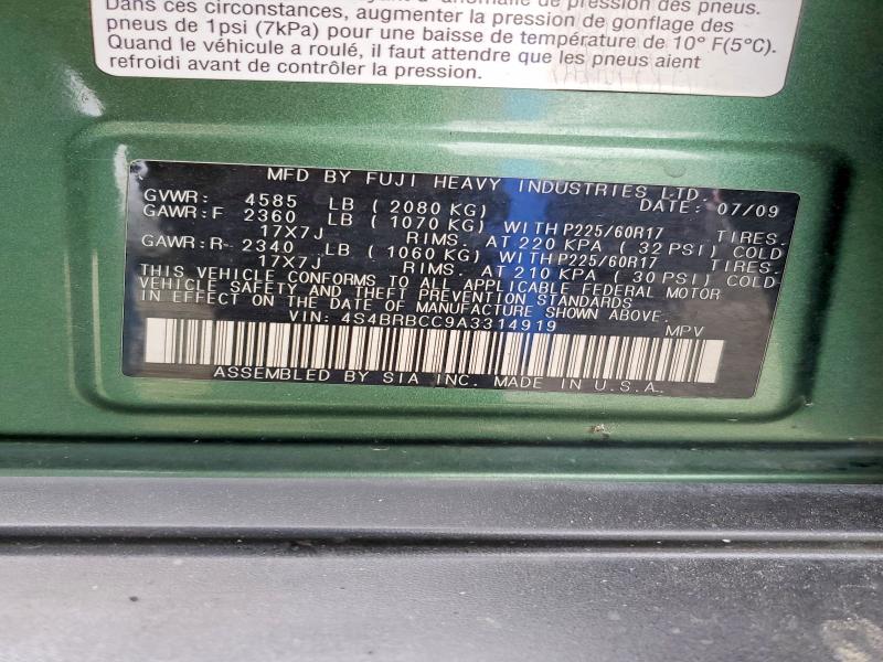 2010 Subaru Outback მანქანა იყიდება აუქციონზე, vin: 4S4BRBCC9A3314919, აუქციონის ნომერი: 62328516