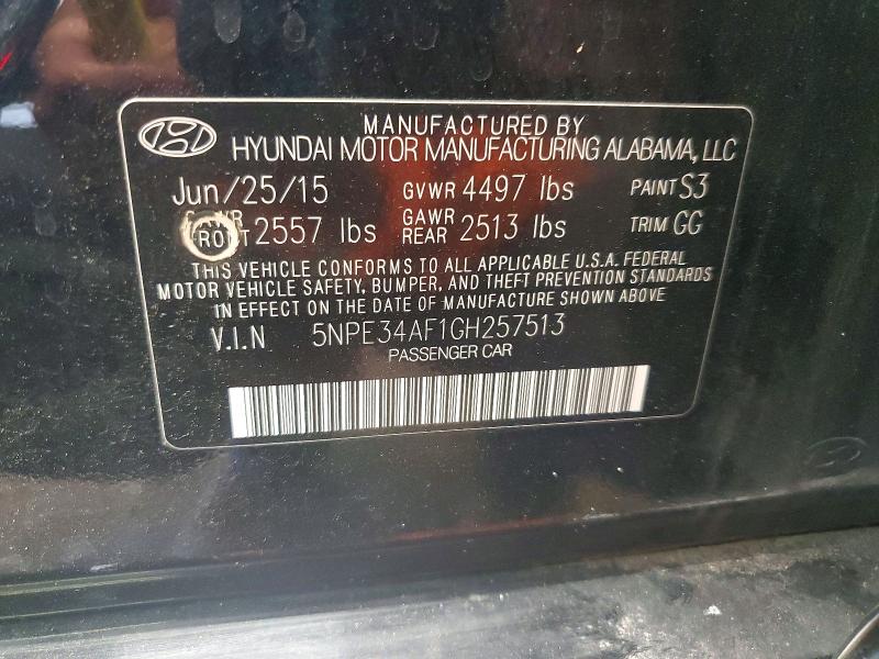 Aukcja sprzedaży 2016 Hyundai Sonata, vin: 5NPE34AF1GH257513, numer aukcji: 60768386