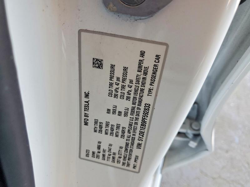 Aukcja sprzedaży 2023 Tesla Model 3, vin: 5YJ3E1EB9PF592833, numer aukcji: 61367516