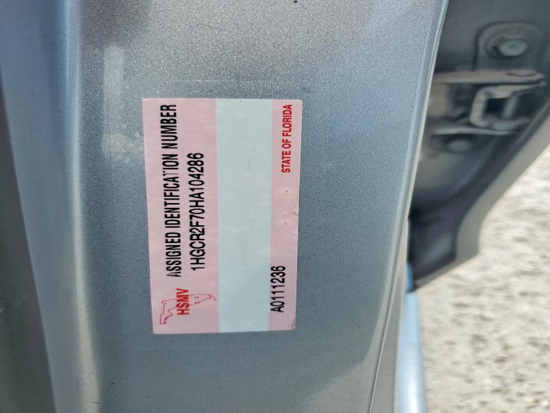 Продаж на аукціоні авто 2017 Honda Accord, vin: 1HGCR2F70HA104286, номер лоту: 98996125