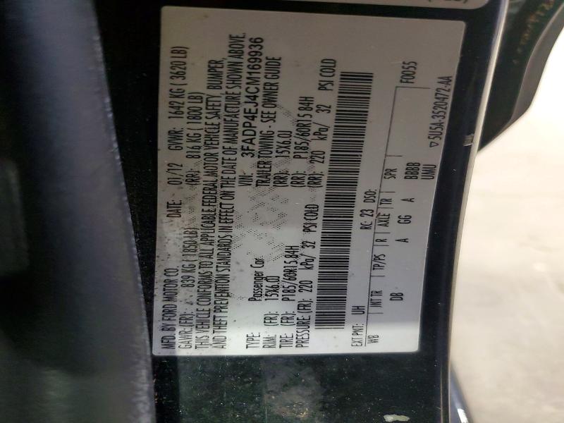 Продаж на аукціоні авто 2012 Ford Fiesta, vin: 3FADP4EJ4CM169936, номер лоту: 63684976