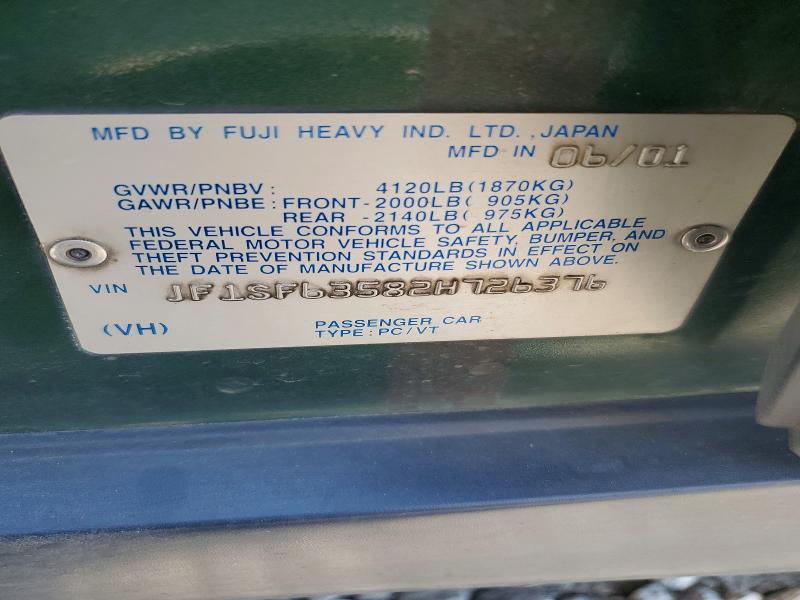 Продажа на аукционе авто 2002 Subaru Forester, vin: JF1SF63582H726376, номер лота: 59349286