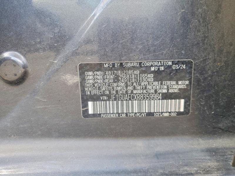 2024 Subaru Impreza მანქანა იყიდება აუქციონზე, vin: JF1GUAFCXR8359984, აუქციონის ნომერი: 59241926