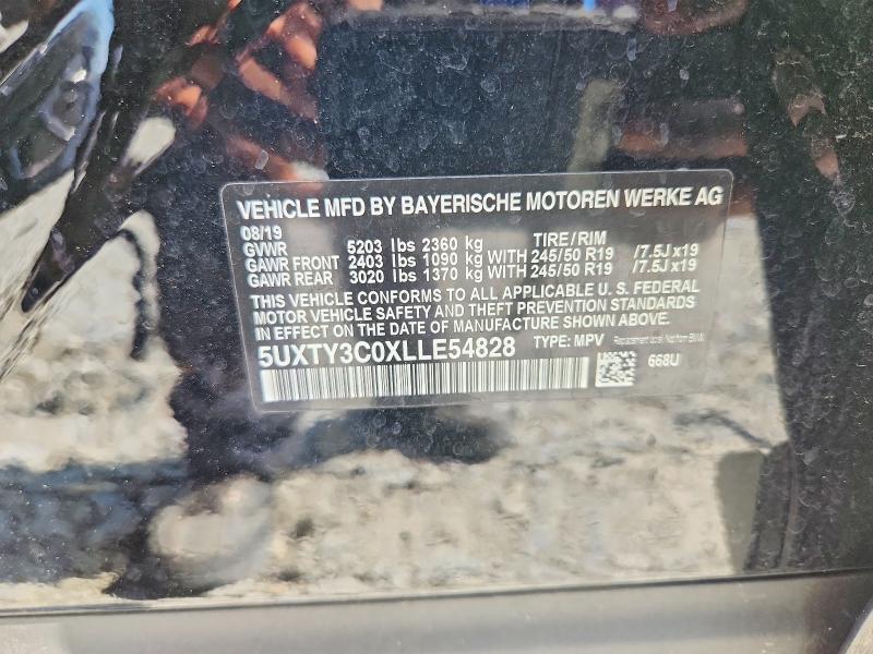 Aukcja sprzedaży 2020 Bmw X3, vin: 5UXTY3C0XLLE54828, numer aukcji: 60226436