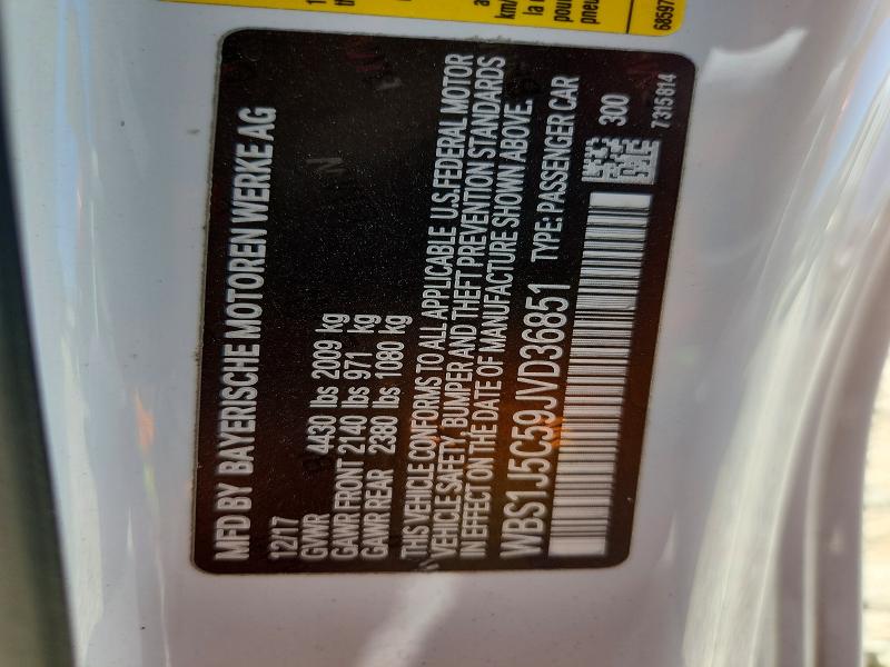 61428766 :رقم المزاد ، WBS1J5C59JVD36851 vin ، 2018 Bmw M2 مزاد بيع