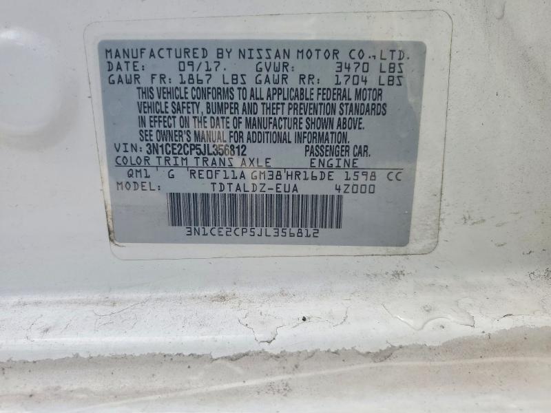Aukcja sprzedaży 2018 Nissan Versa Note, vin: 3N1CE2CP5JL356812, numer aukcji: 60702806