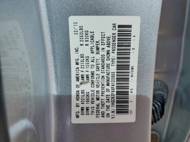 Aukcja sprzedaży 2015 Honda Accord, vin: 1HGCR2F8XFA120985, numer aukcji: 61487756