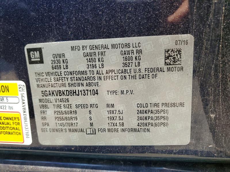 Продаж на аукціоні авто 2017 Buick Enclave, vin: 5GAKVBKD8HJ137104, номер лоту: 60459456