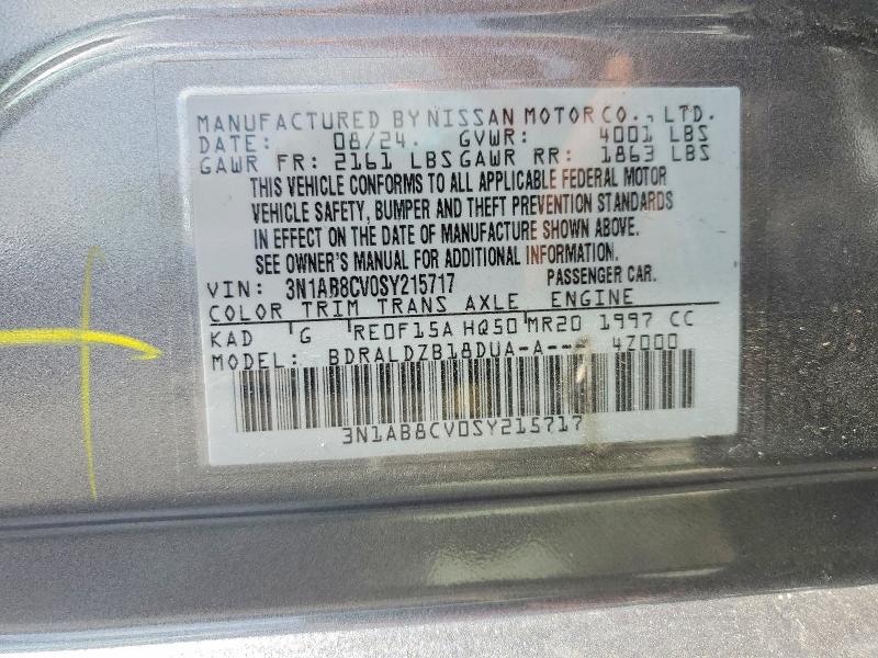 Aukcja sprzedaży 2025 Nissan Sentra, vin: 3N1AB8CV0SY215717, numer aukcji: 60371836