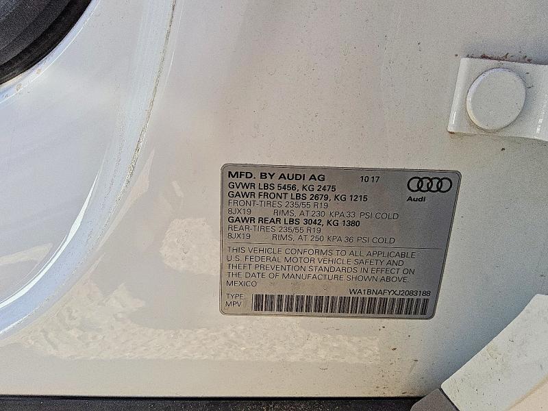 Aukcja sprzedaży 2018 Audi Q5, vin: WA1BNAFYXJ2083188, numer aukcji: 62425216