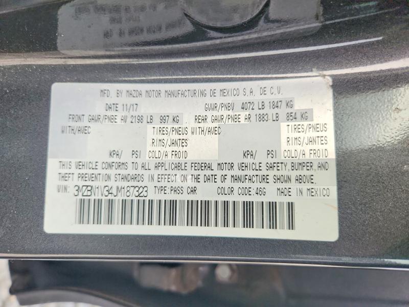 Продаж на аукціоні авто 2018 Mazda 3, vin: 3MZBN1V34JM187323, номер лоту: 62648386