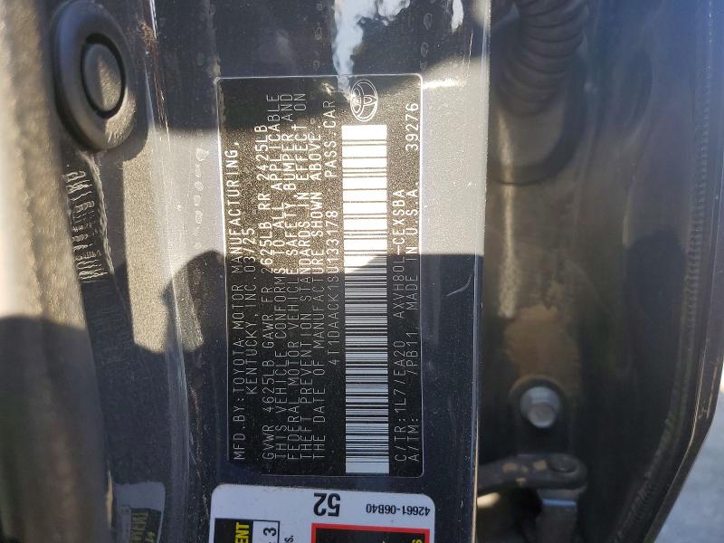 2025 Toyota Camry მანქანა იყიდება აუქციონზე, vin: 4T1DAACK1SU133178, აუქციონის ნომერი: 53187346