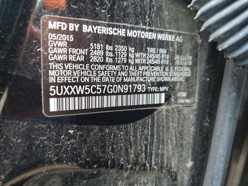63296306 :رقم المزاد ، 5UXXW5C57G0N91793 vin ، 2016 Bmw X4 مزاد بيع