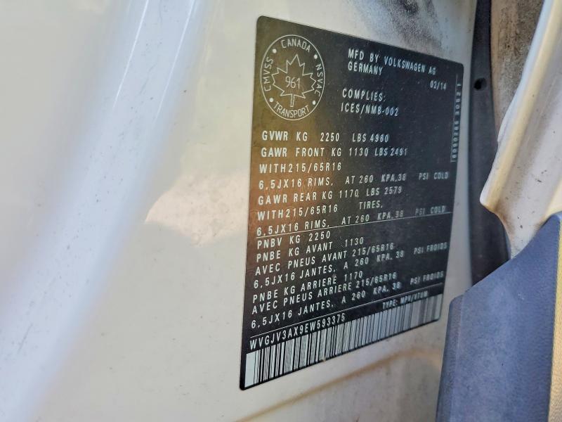 Aukcja sprzedaży 2014 Volkswagen Tiguan, vin: WVGJV3AX9EW593375, numer aukcji: 63211006