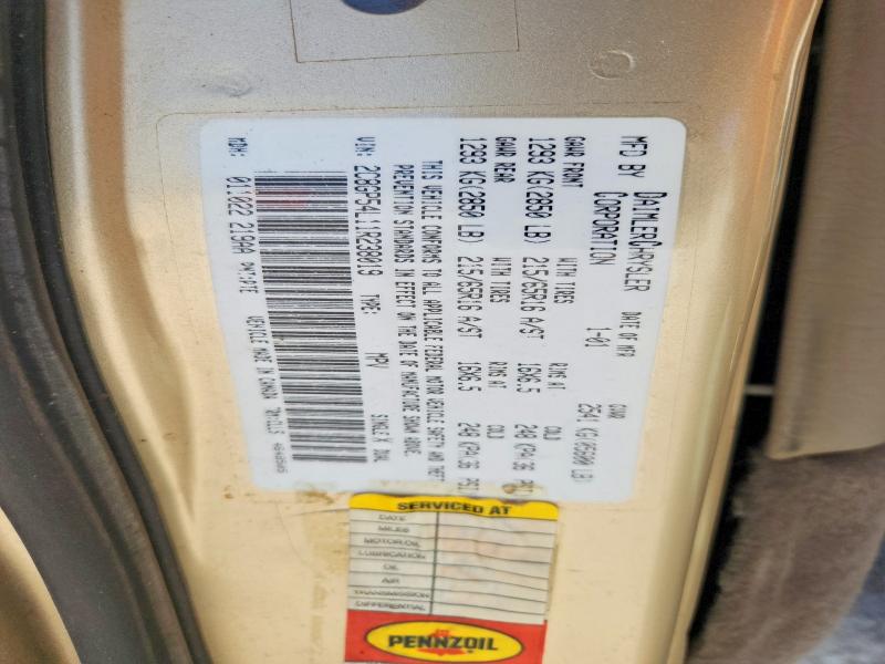60069016 :رقم المزاد ، 2C8GP54L11R238019 vin ، 2001 Chrysler Town & Country مزاد بيع