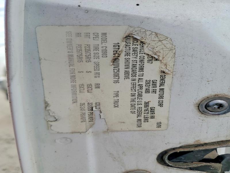 61735386 :رقم المزاد ، 1GTEC14W0VZ508716 vin ، 1997 Gmc Sierra مزاد بيع