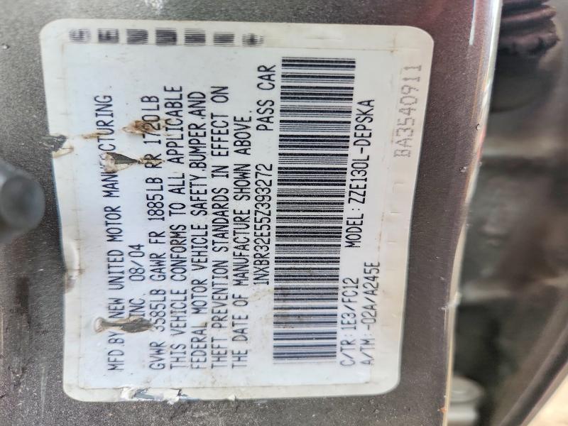 Продажа на аукционе авто 2005 Toyota Corolla, vin: 1NXBR32E55Z393272, номер лота: 59993016
