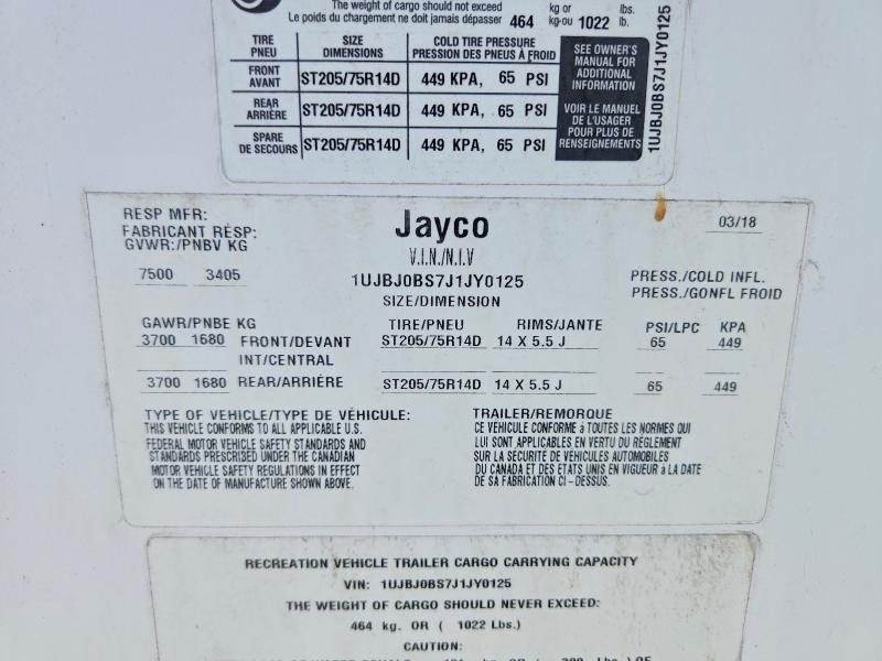 Продаж на аукціоні авто 2018 Jay Jayfeather, vin: 1UJBJ0BS7J1JY0125, номер лоту: 61164526