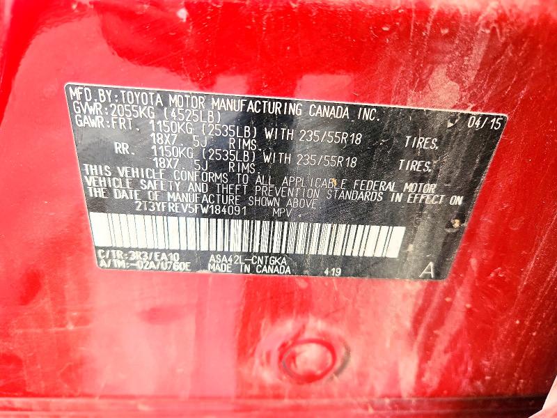 Продаж на аукціоні авто 2015 Toyota Rav4, vin: 2T3YFREV5FW184091, номер лоту: 61256806