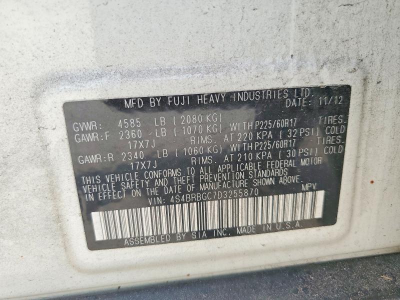 Продаж на аукціоні авто 2013 Subaru Outback, vin: 4S4BRBGC7D3255870, номер лоту: 63348936