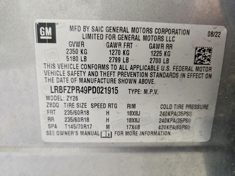 Продаж на аукціоні авто 2023 Buick Envision, vin: LRBFZPR49PD021915, номер лоту: 60201916